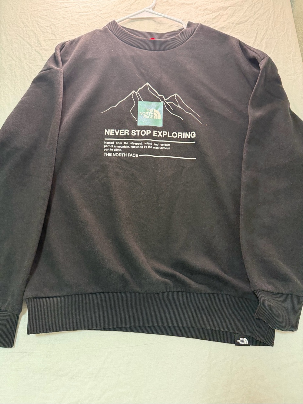 The North Face Men’s Black Crewneck Sweatshirt with Mountain Graphic